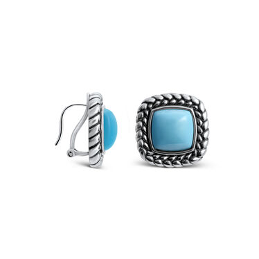 Marina Braid Silver Cushion Omega Post Earrings Marina Braid Silver Cushion Omega Post Earrings